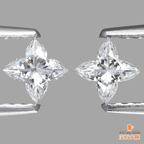 天然ダイヤモンド 0.39ct/2P 【オーキディアカット・ペア】E VVS2&VS1 GIA鑑定付 ※オーダー限定