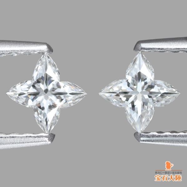 天然ダイヤモンド 0.50ct/2P 【オーキディアカット・ペア】F VVS1/VVS2 GIA鑑定付 ※オーダー限定
