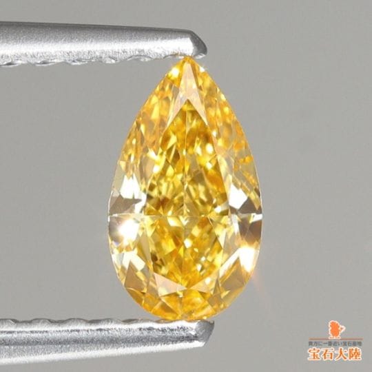 いいね!割‥WELCOM‥5万円 2012 ダイアモンドジュビリー 即位60年 天然ダイヤモンド 0.433ct【FANCY VIVID YELLOW ORANGE VS2】 中