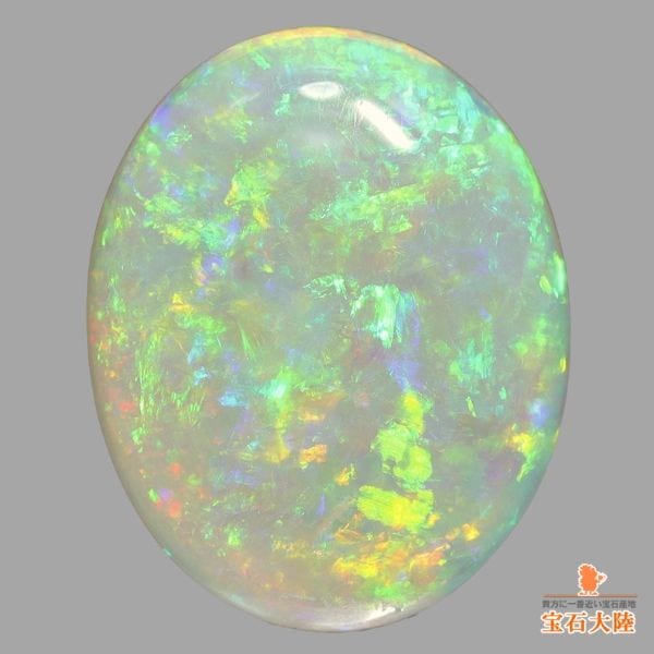 天然ホワイトオパール 3.82ct 【グリーンマルチ遊色】 クーパーペディ 