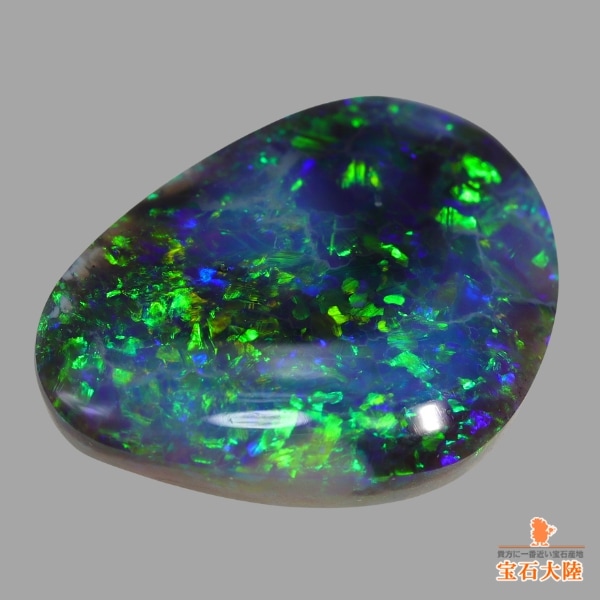 天然ブラックオパール 4.52ct 【ブルーグリーン美遊色】ライトニングリッジ