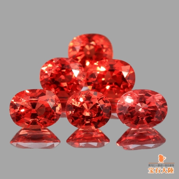 3.7×3.0mm◇天然スピネル【オレンジレッド】 ベトナム