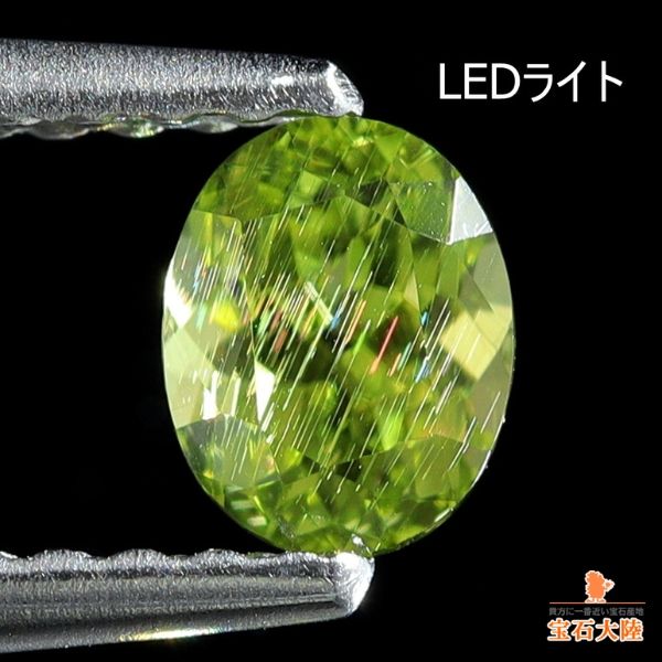 天然フローライトイントパーズ 3.51ct【グリーン結晶】