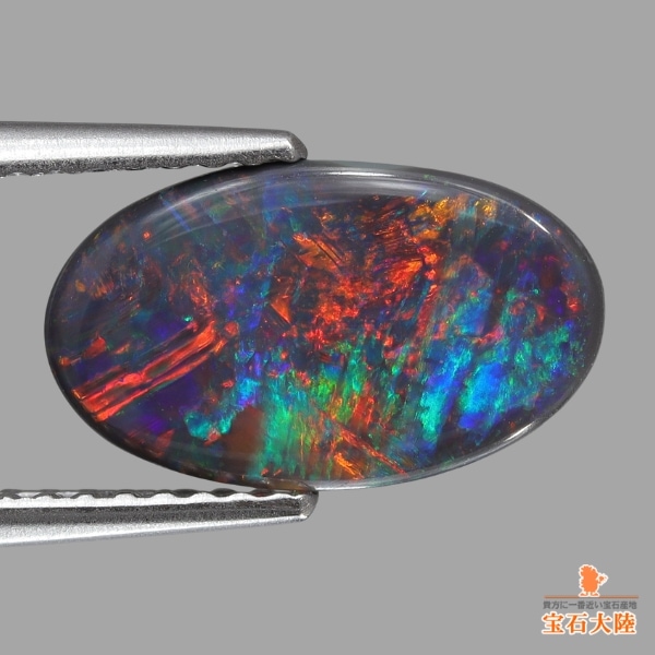 天然ブラックオパール 1.43ct 【レッドマルチ遊色】ライトニングリッジ