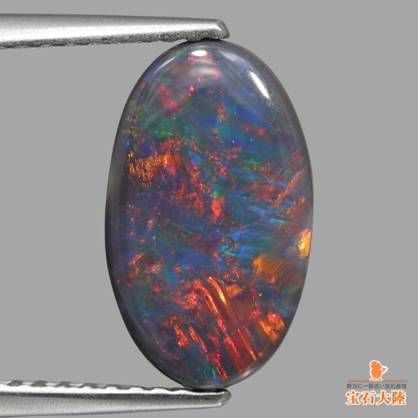 天然ブラックオパール 1.43ct 【レッドマルチ遊色】ライトニングリッジ