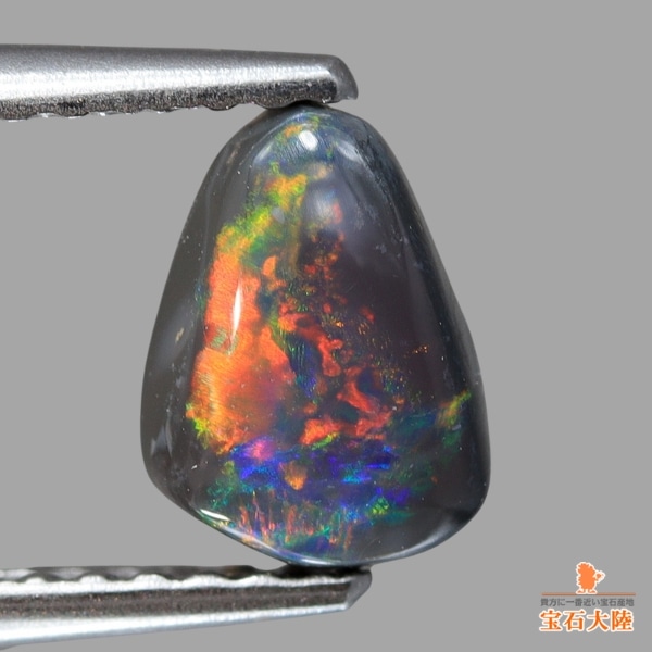 取置き可能　真紅 8ct オーストラリア ライトニングリッジ産　ブラックオパール 天然ブラックオパール 0.75ct【オレンジマルチ遊色】ライトニングリッジ