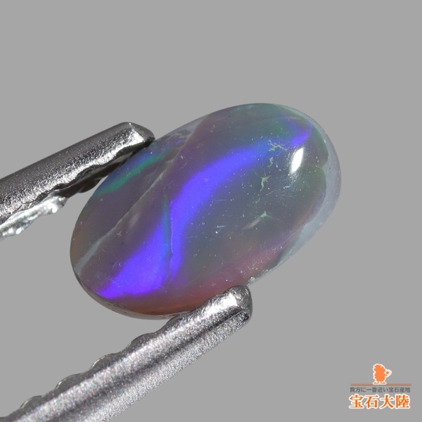 天然ブラックオパールキャッツアイ 0.33ct 【グリーンライン