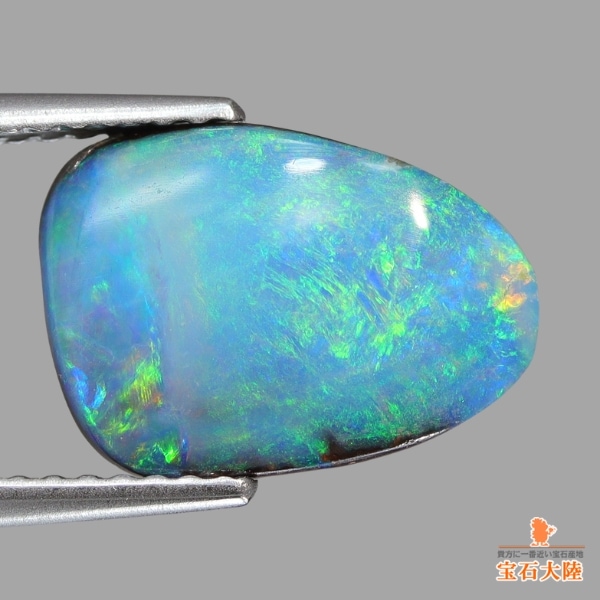 天然ボルダーオパール 3.87ct 【グリーンブルー遊色】オーストラリア