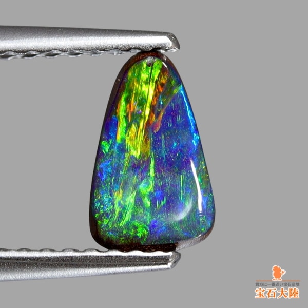 天然ボルダーオパール 0.61ct 【ブルー・グリーン遊色】オーストラリア