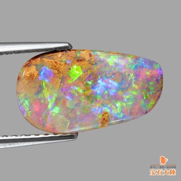 ♥　天然石（ボルダーオパール）のピクチャーストーン✨✨ 天然ボルダーオパール 2.90ct 【ライトグリーン遊色】オーストラリア