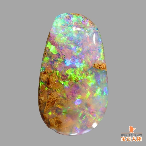 天然ボルダーオパール 2.90ct 【ライトグリーン遊色】オーストラリア