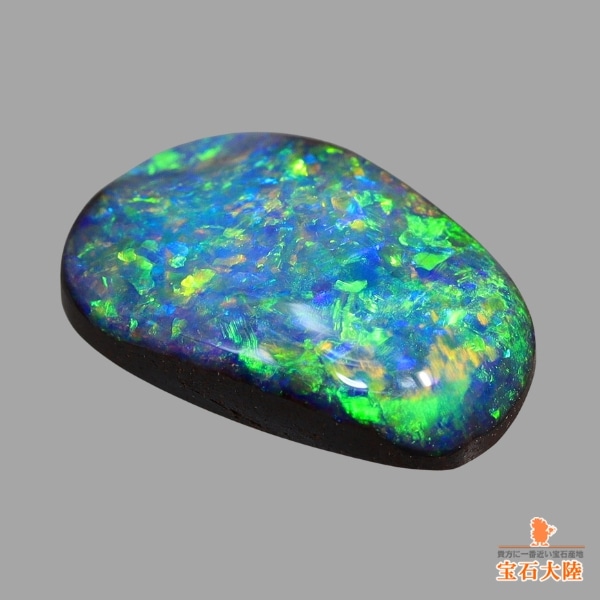 天然ボルダーオパール 2.28ct 【グリーン美遊色】オーストラリア