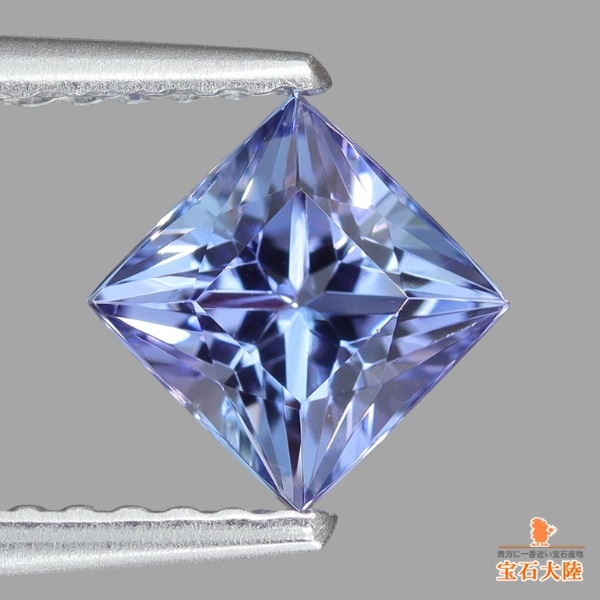 天然ゾイサイト 0.81ct 【パープリシュブルー】プリンセスカット