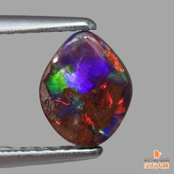 天然ボルダーオパール 0.75ct 【レッドマルチ遊色】オーストラリア