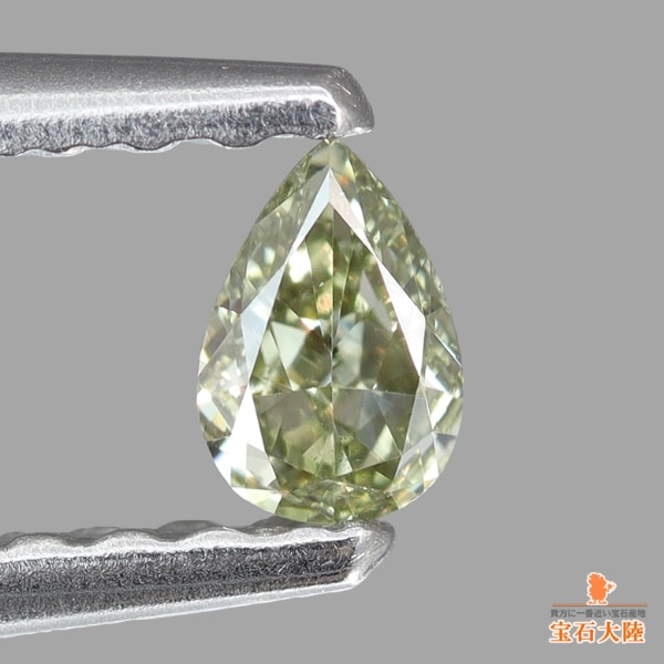 天然ダイヤモンド 0.097ct 【FANCY GRAY GREEN VS-2 カメレオン】 中宝ソ付