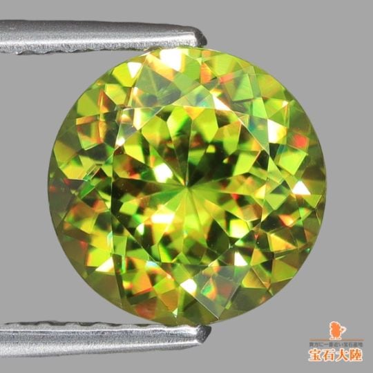 天然スフェーン 2.67ct 【極輝・グリニッシュイエロー】8.5mm