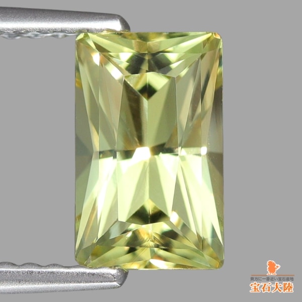 天然クリソベリル 1.47ct 【煌めくイエロー】 スクエア