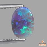天然ブラックオパール 0.78ct 【パープリシュブルー遊色】ライトニング