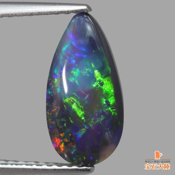 あんしん鑑定付極ネオンライトニングリッジ産ブラックオパール0.844ct 天然ブラックオパール 1.48ct 【マルチ遊色】ライトニングリッジ