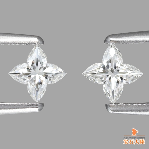 天然ダイヤモンド 0.50ct/2P 【オーキディアカット・ペア】F VVS2/F VS2 GIA鑑定付 ※オーダー限定