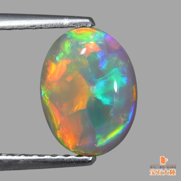 天然ブラックオパール 1.25ct 【オレンジ美遊色】