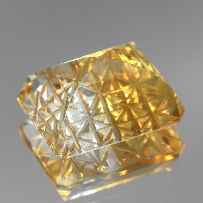 天然バイカラークォーツ 3.14ct 【甲州貴石切子】 シトリン ◇コレマ品