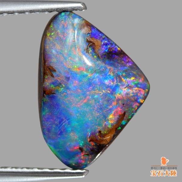 天然ボルダーオパール 3.76ct 【レッドマルチ美遊色】オーストラリア