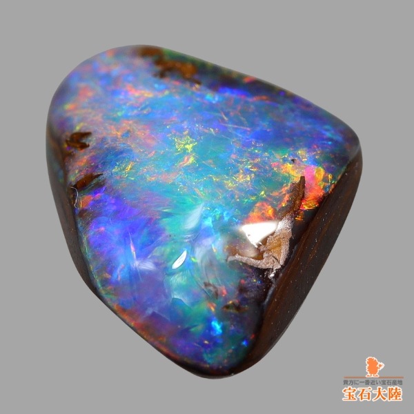 天然ボルダーオパール 3.76ct 【レッドマルチ美遊色】オーストラリア