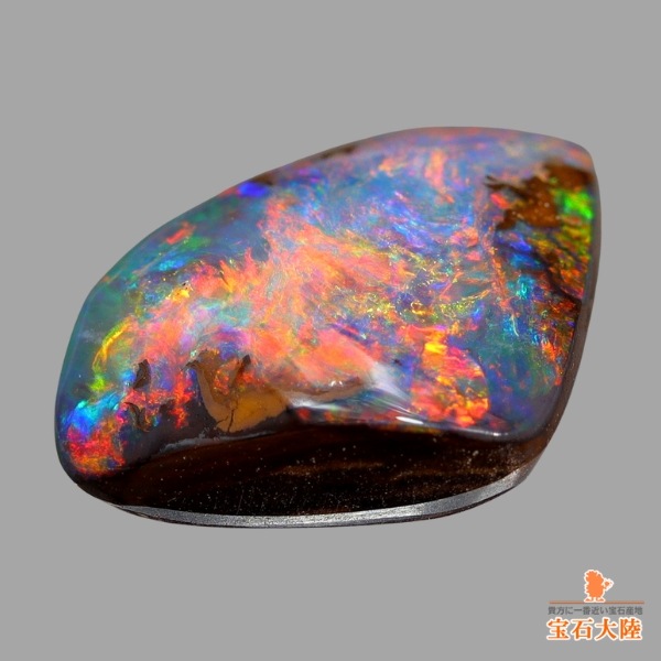 天然ボルダーオパール 3.76ct 【レッドマルチ美遊色】オーストラリア