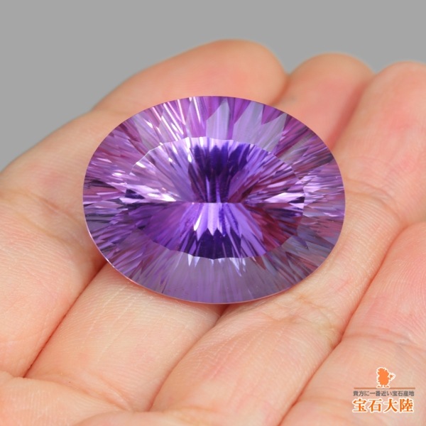 天然アメシスト 49.19ct 【コンケーブカット】 大粒 ブラジル