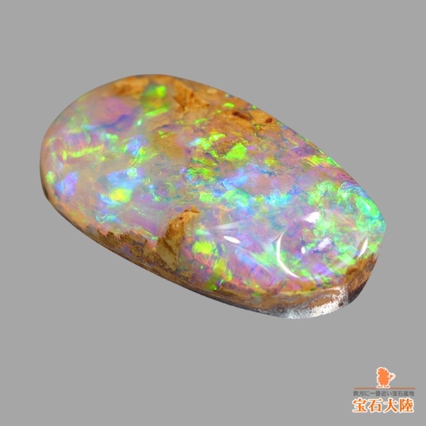 天然ボルダーオパール 2.90ct 【ライトグリーン遊色】オーストラリア