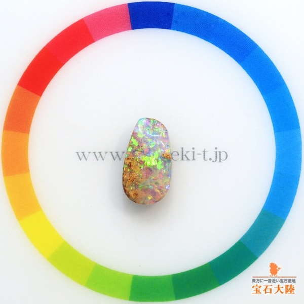 天然ボルダーオパール 2.90ct 【ライトグリーン遊色】オーストラリア