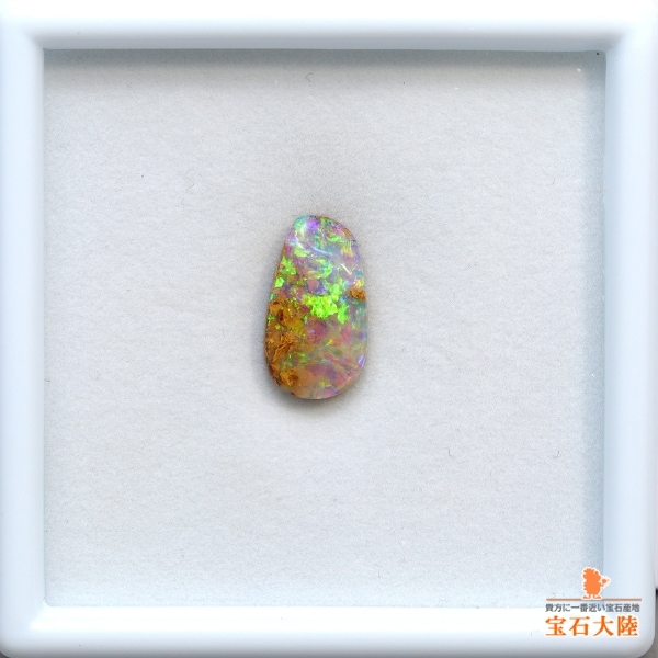 天然ボルダーオパール 2.90ct 【ライトグリーン遊色】オーストラリア