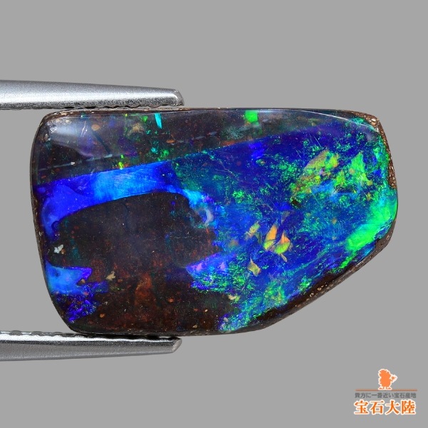天然ボルダーオパール 4.45ct 【激動グリーン・ブルー】オーストラリア