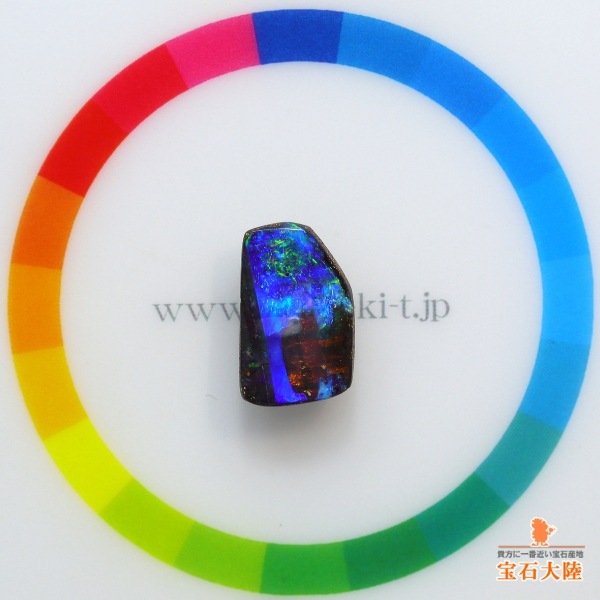 天然ボルダーオパール 4.45ct 【激動グリーン・ブルー】オーストラリア