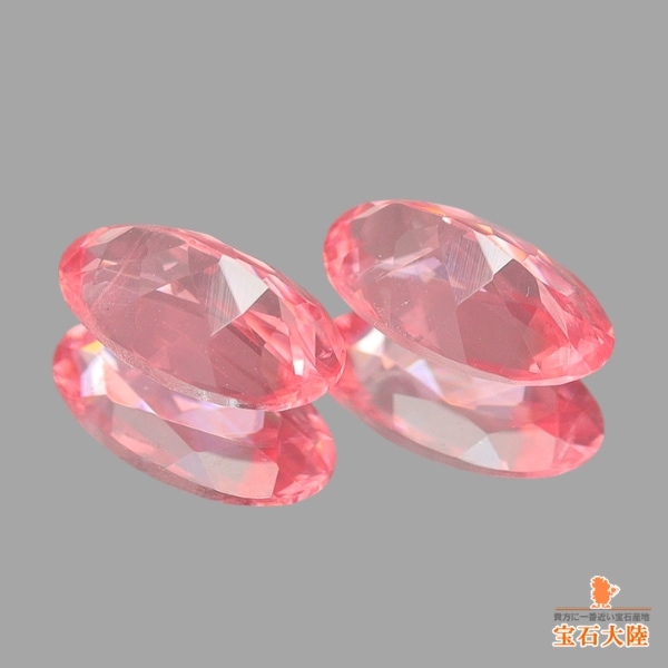 天然ロードクロサイト 0.47ct/2P 【デトロイトシティ】オーバル・ペア