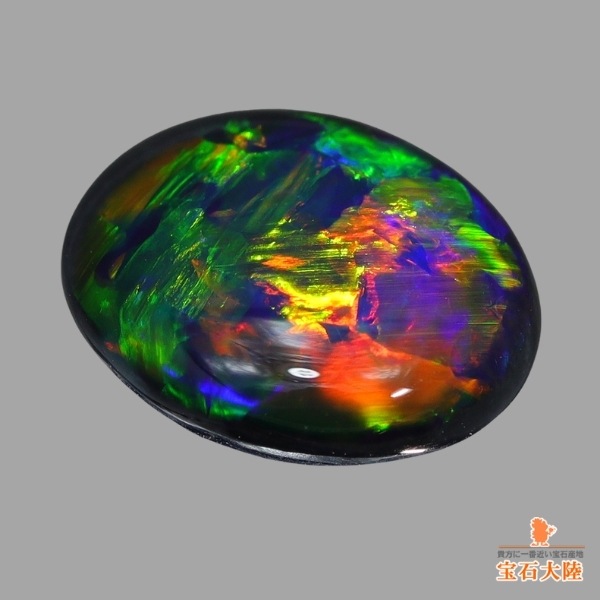 天然ブラックオパール 1.87ct【極上の強ネオン遊色】ジェム品質