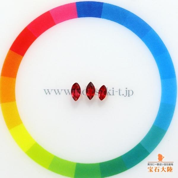天然スピネル 0.41ct/3P 【レッド3石セット】 マーキス ミャンマー