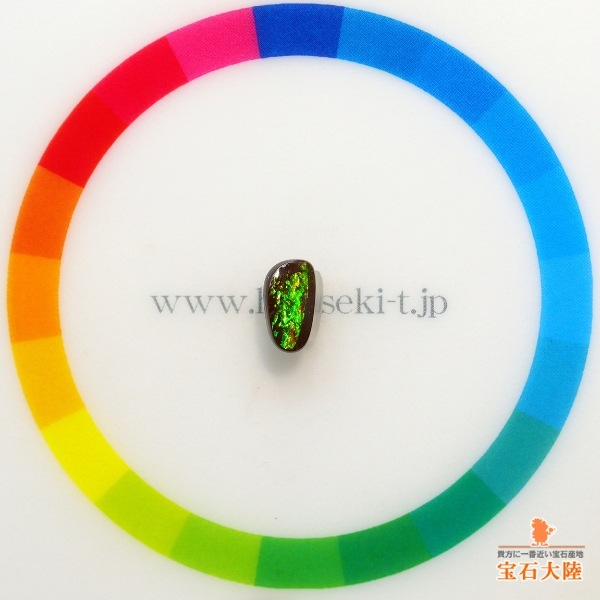 天然ボルダーオパール 0.76ct 【グリーンフラッシュ】オーストラリア