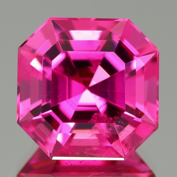 天然トルマリン 2.42ct 【美発色ルベライト】アッシャーカット 日独ミニ鑑別付