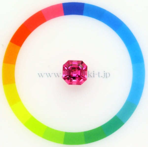 天然トルマリン 2.42ct 【美発色ルベライト】アッシャーカット 日独ミニ鑑別付