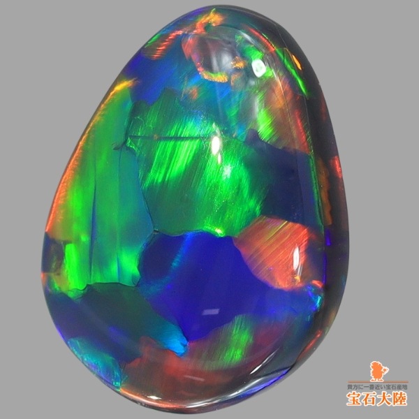 天然ブラックオパール 2.57ct 【最高峰クオリティー】 両面遊色 クックラン産出