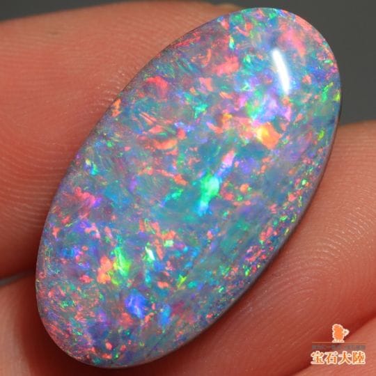 天然ボルダーオパール 14.70ct 【レッドマルチ美遊色】ジェム品質 日独ミニ鑑別