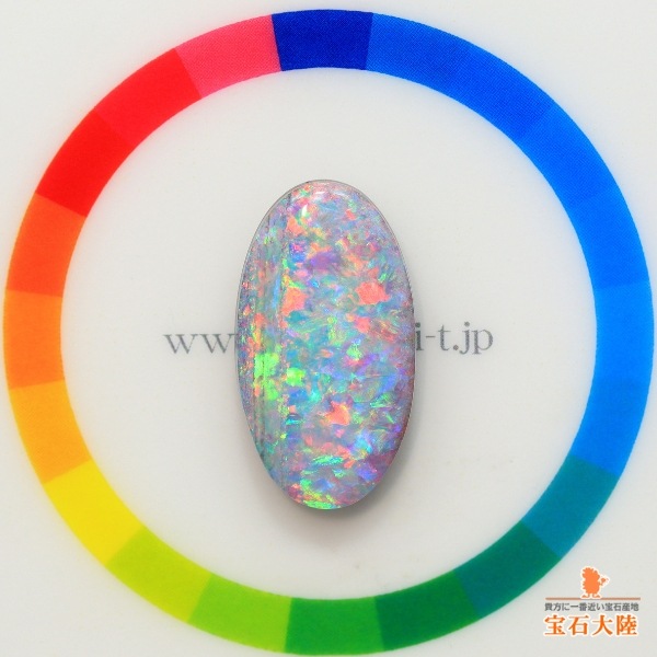 天然ボルダーオパール 14.70ct 【レッドマルチ美遊色】ジェム品質 日独ミニ鑑別