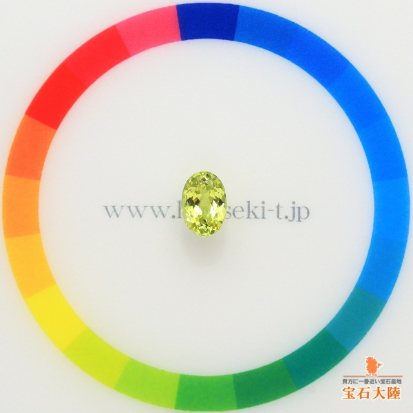 天然クリソベリル 1.34ct 【輝くイエロー】 オーバル