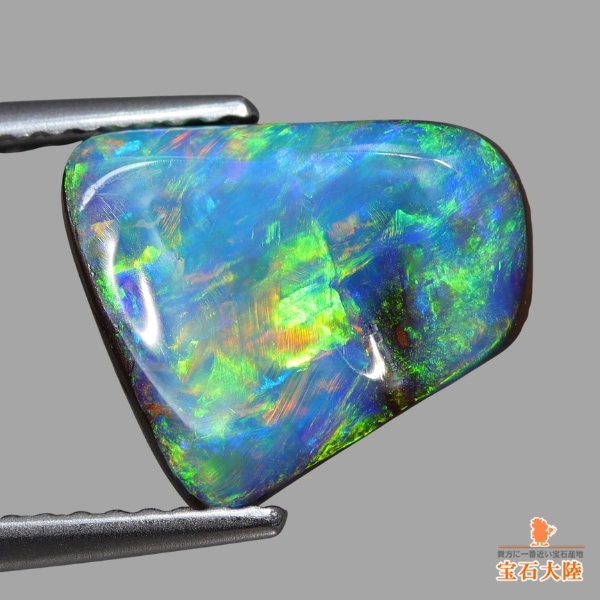 天然ボルダーオパール 3.33ct 【ブルーグリーン遊色】オーストラリア