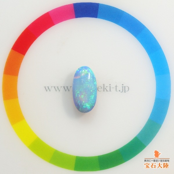 天然ブラックオパール 2.63ct 【水中の様なグリーンブルー遊色】