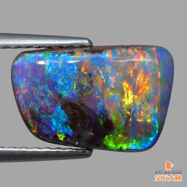 天然ボルダーオパール 3.40ct 【マルチ美遊色】オーストラリア