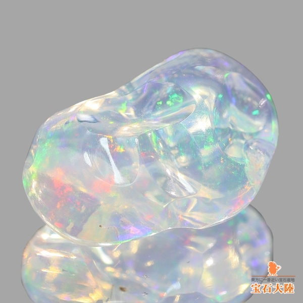 天然ウォーターオパール 3.51ct 【美遊色】 バロック メキシコ