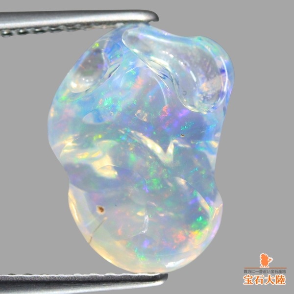 天然ウォーターオパール 3.51ct 【美遊色】 バロック メキシコ